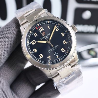 Breitling Automatic Mechanical 2824 Movement 41MM Steel Black Watch